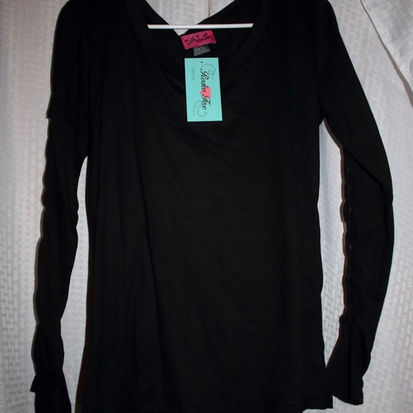 DEMI LOON Tops - DEMI LOON LONG SLEEVE TOP WITH HOLES IN SLEEVES